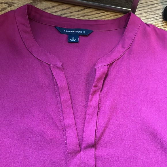 Henry shirt . Red color. Brand Tommy Hilfiger. - Picture 3 of 5